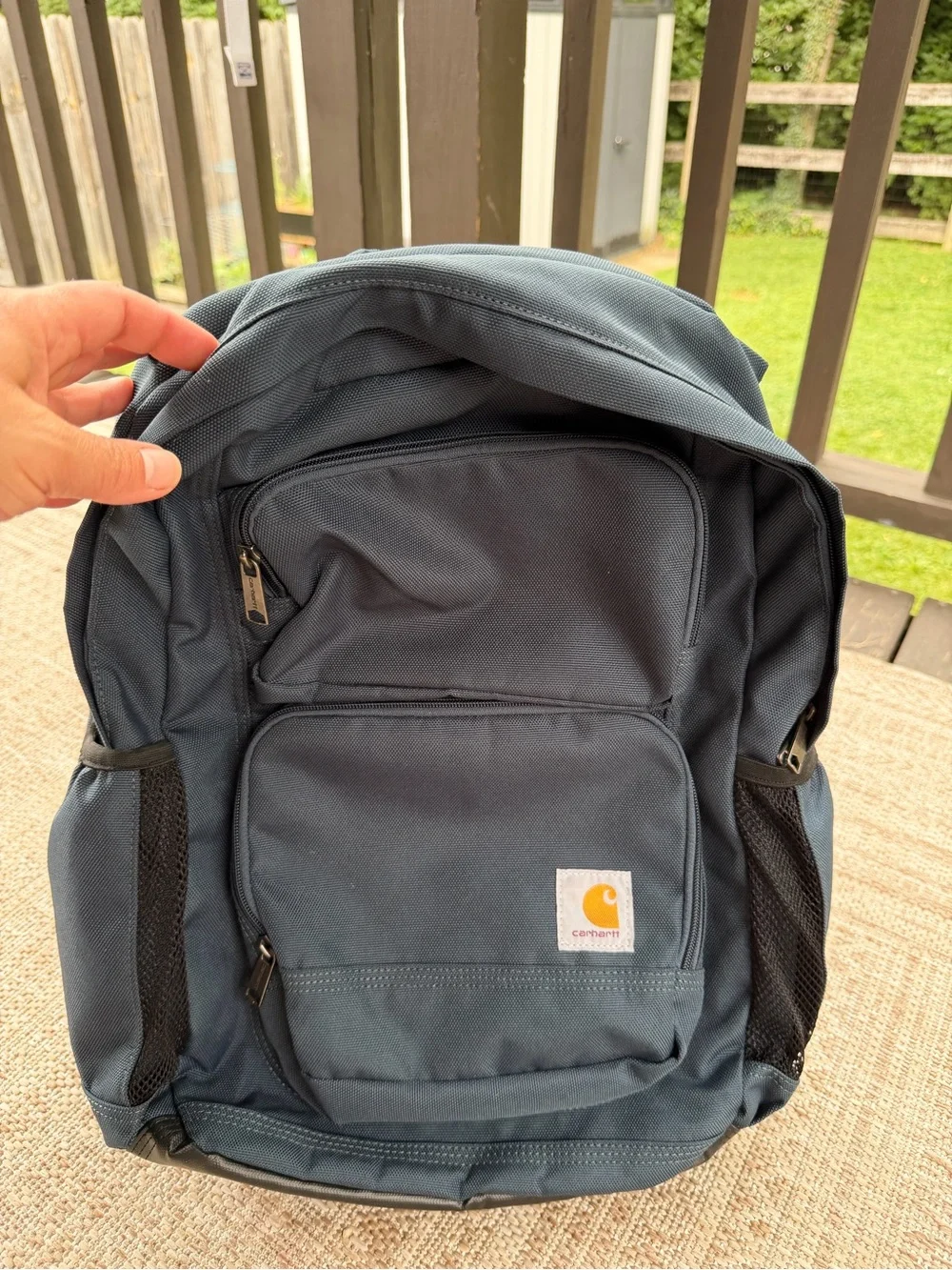 Carhartt Slate Blue Canvas Backpack with Front Pockets
